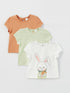LC Waikiki Crew Neck Short Sleeve Baby Girl T-Shirt 3 Pieces
